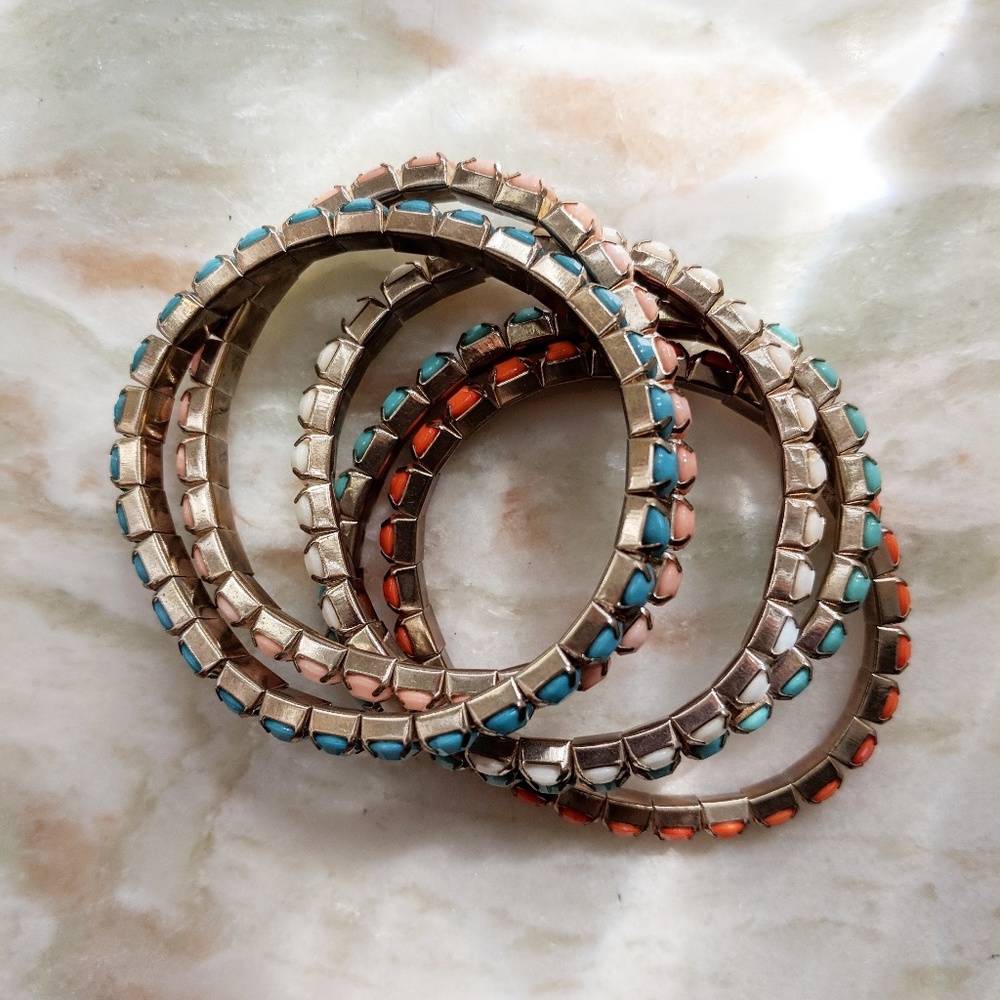 Multicolored Stretch Bracelets Bundle (NWOT)